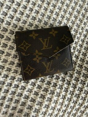 Louis Vuitton Monogram Canvas Envelope Card Holder - Dark Brown & Gold